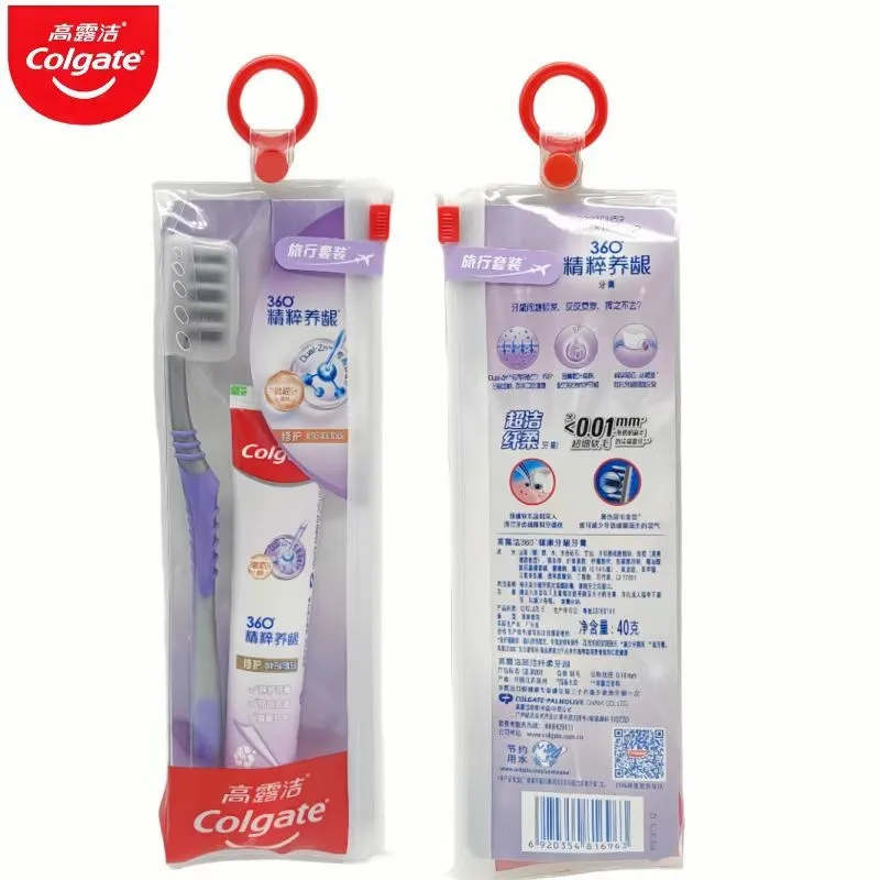 Kit de Viaje Colgate con Pasta Dental para el Cuidado de las Encías de 40g y Cepillo de Dientes de Cerdas Suaves – Set Dental Portátil de 2 Piezas