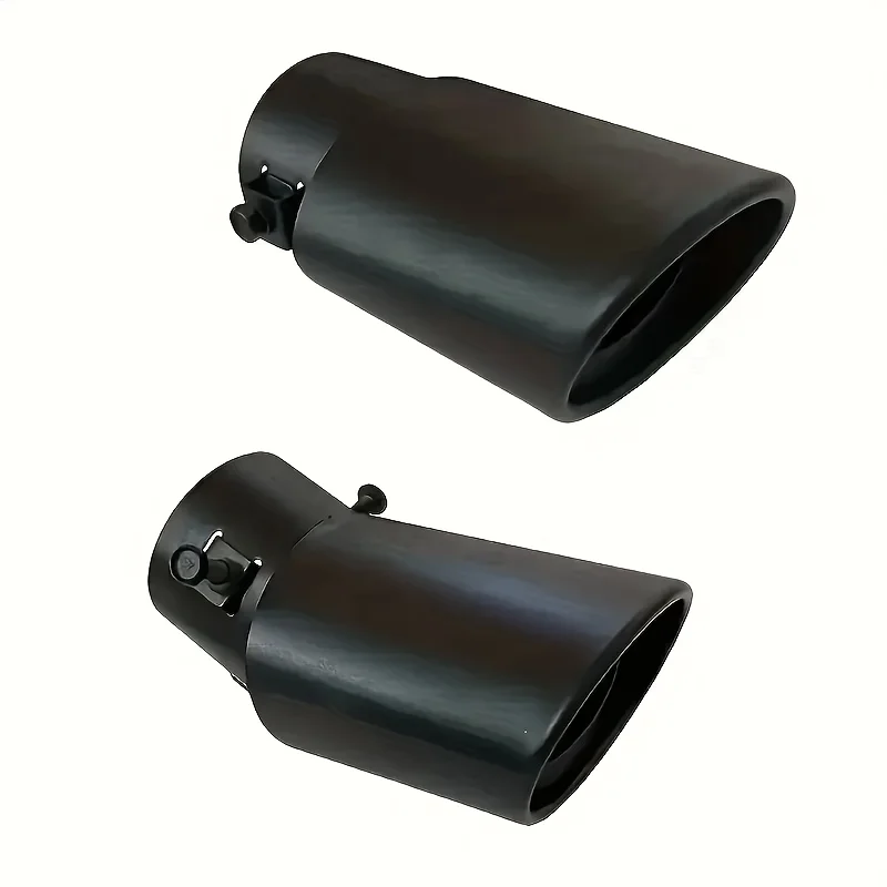 [Chrome Tail Pipe] Stainless Steel Chrome Plated 1pc 2.5-Inch Interface Car Exhaust Black Tail Pipe Tip Tube | image 4