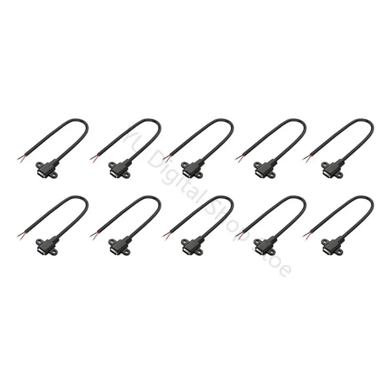96BA 10 Piece USB Type C Female Connector Cables For Reliable Data Transfer
