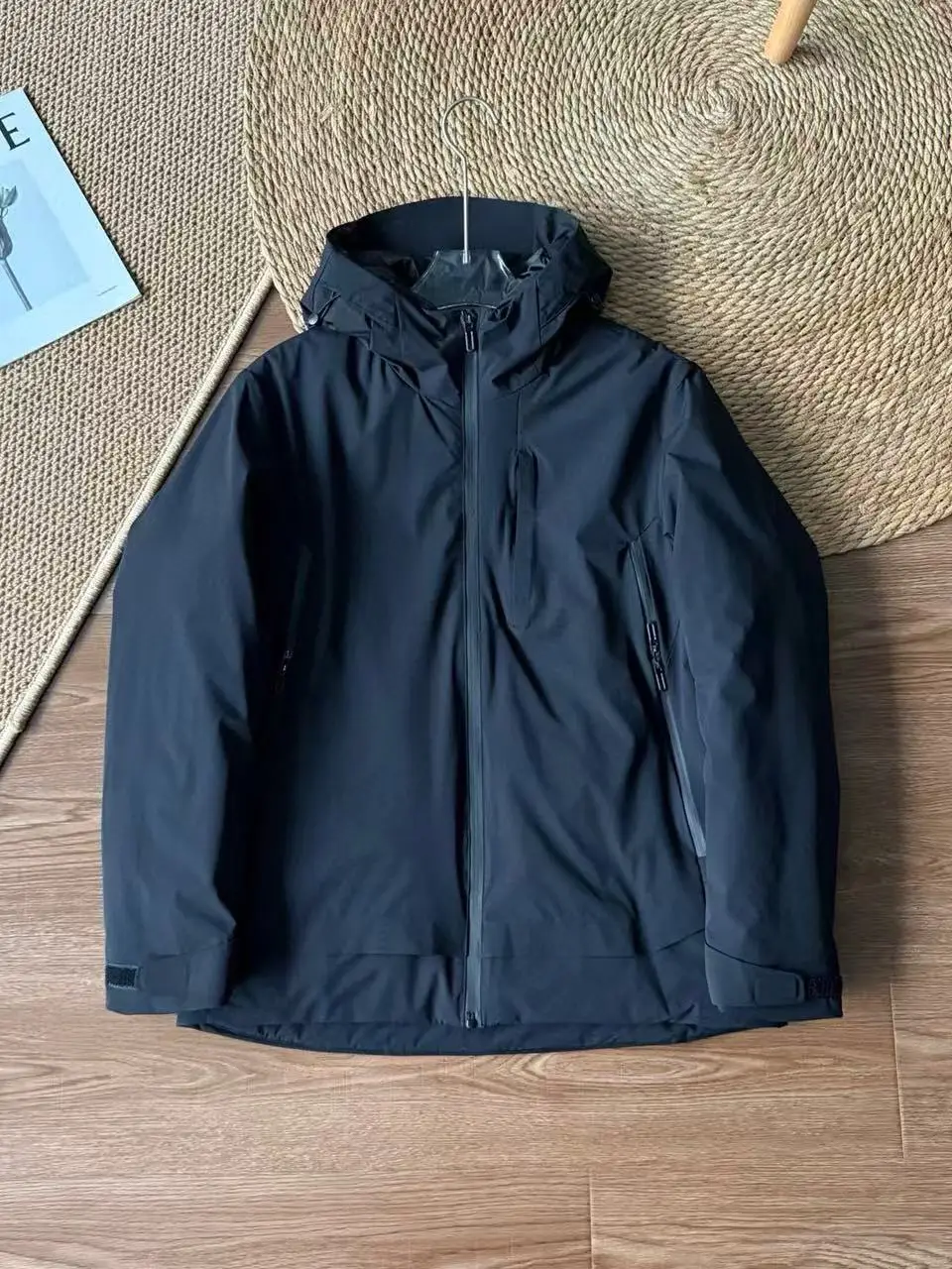 

Мужская зимняя хлопковая куртка с капюшоном, уличная ветрозащитная теплая легкая простая хлопковая рабочая одежда, пальто-стойка