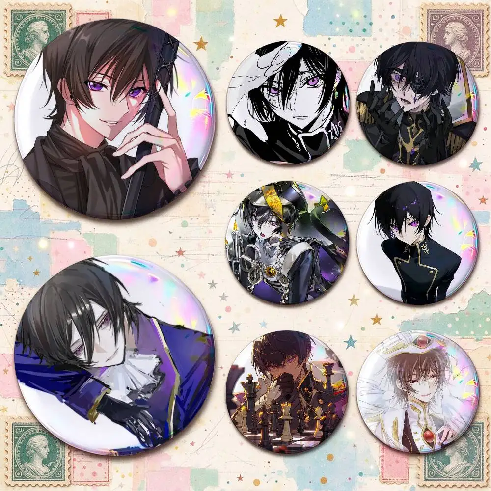 Code Geass Lelouch Lamperouge Anime  Custom Enamel Pin Badges 25mm 32mm 44mm 58mm Backpack Hat Decor Toys Gifts