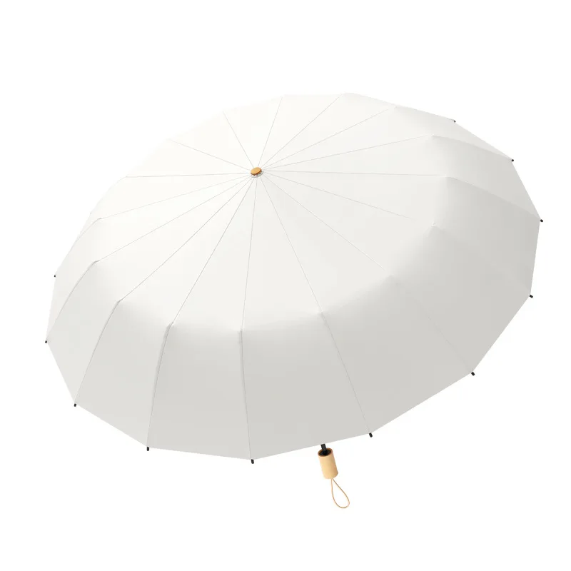 مظلة متينة مزدوجة على شكل عظمة التنين للحماية من المطر والشمس وحماية من الأشعة فوق البنفسجية، لاصق ملون، هيكل من الخشب الصلب #2