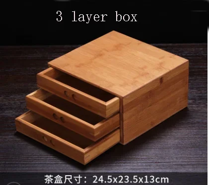 Bamboo Tea Box Caddies Needle Set Canister For Storage Puer Tea 357g Chinese Tea Pu-er Tea 1pc