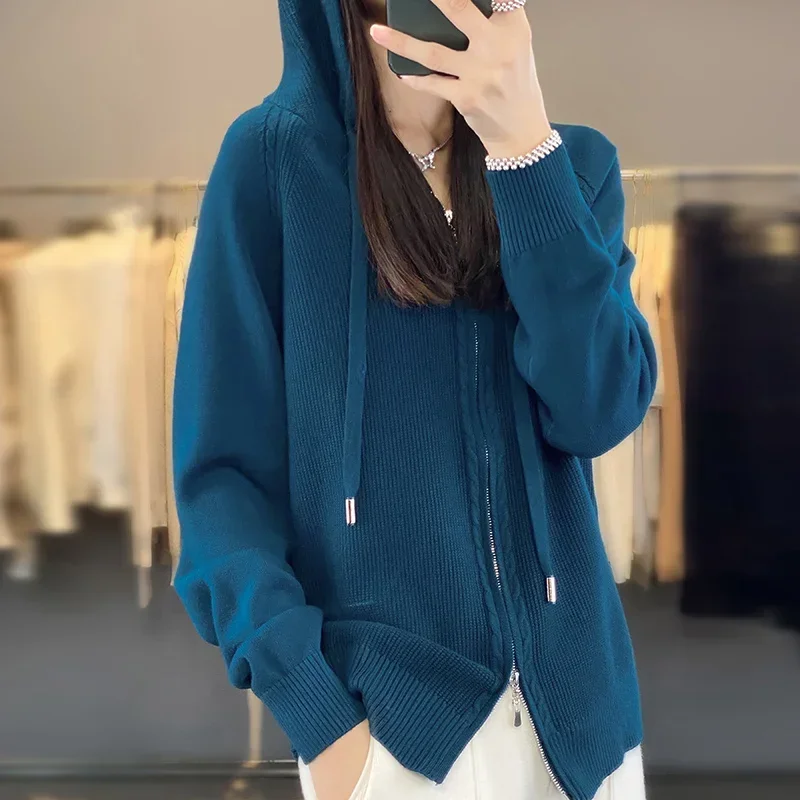 Sweaters Hoodies Women Soft Comfortable Sweater With Zipper For Women Loose And Casual Sweater Cardigan Women Sweatshirt Blazer