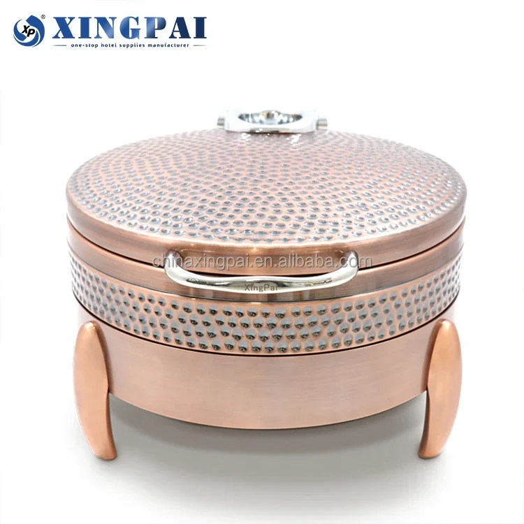 XINGPAI Commercial Catering Equipment Copper Chafing Dishes Hammered Chaffing Dishes Buffet Catering Stainless Steel