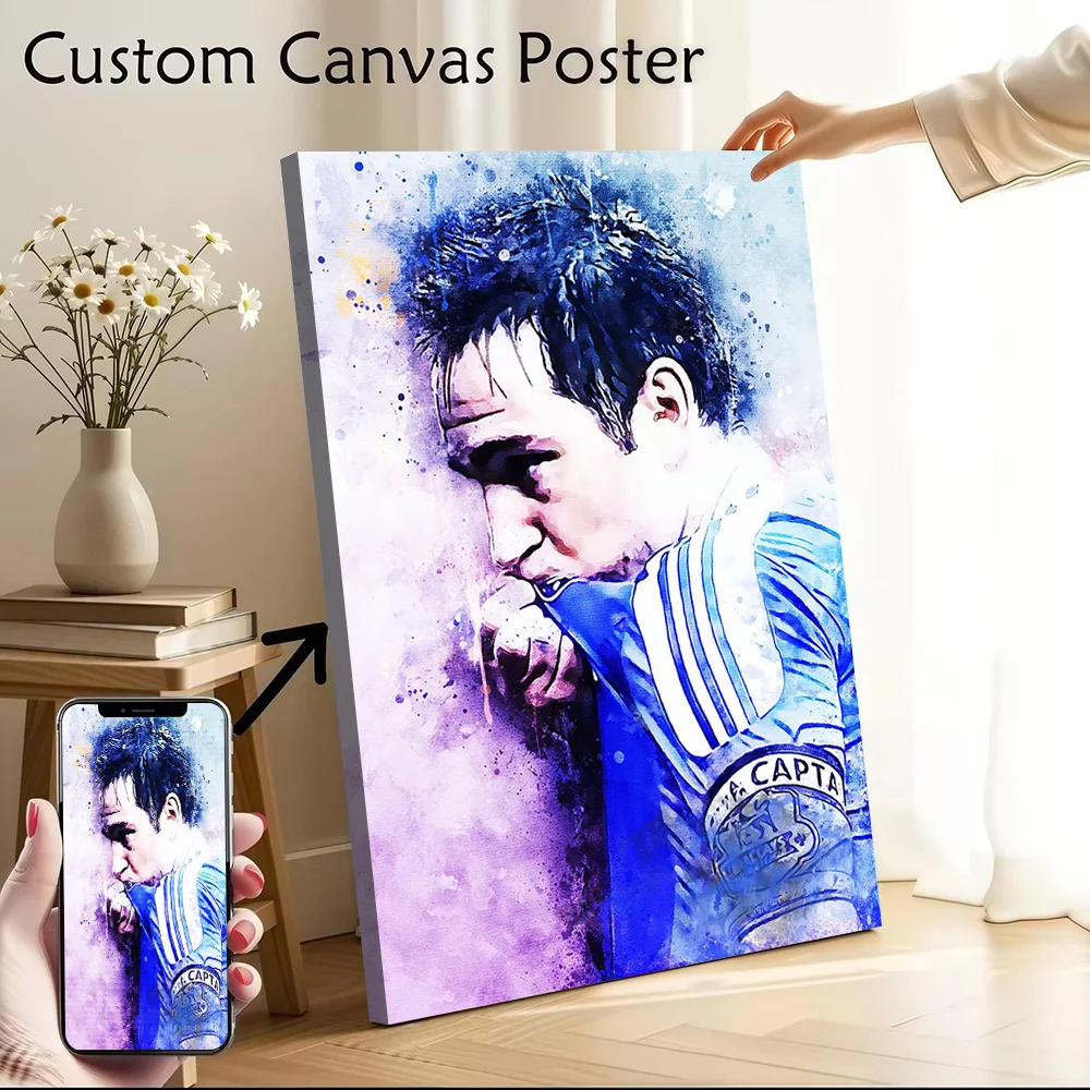 Frank Lampard Canvas Poster Customizable Printed Canvas Painting Wall Art for Fans Gaming Room Decoration Aesthetic Wand Deko