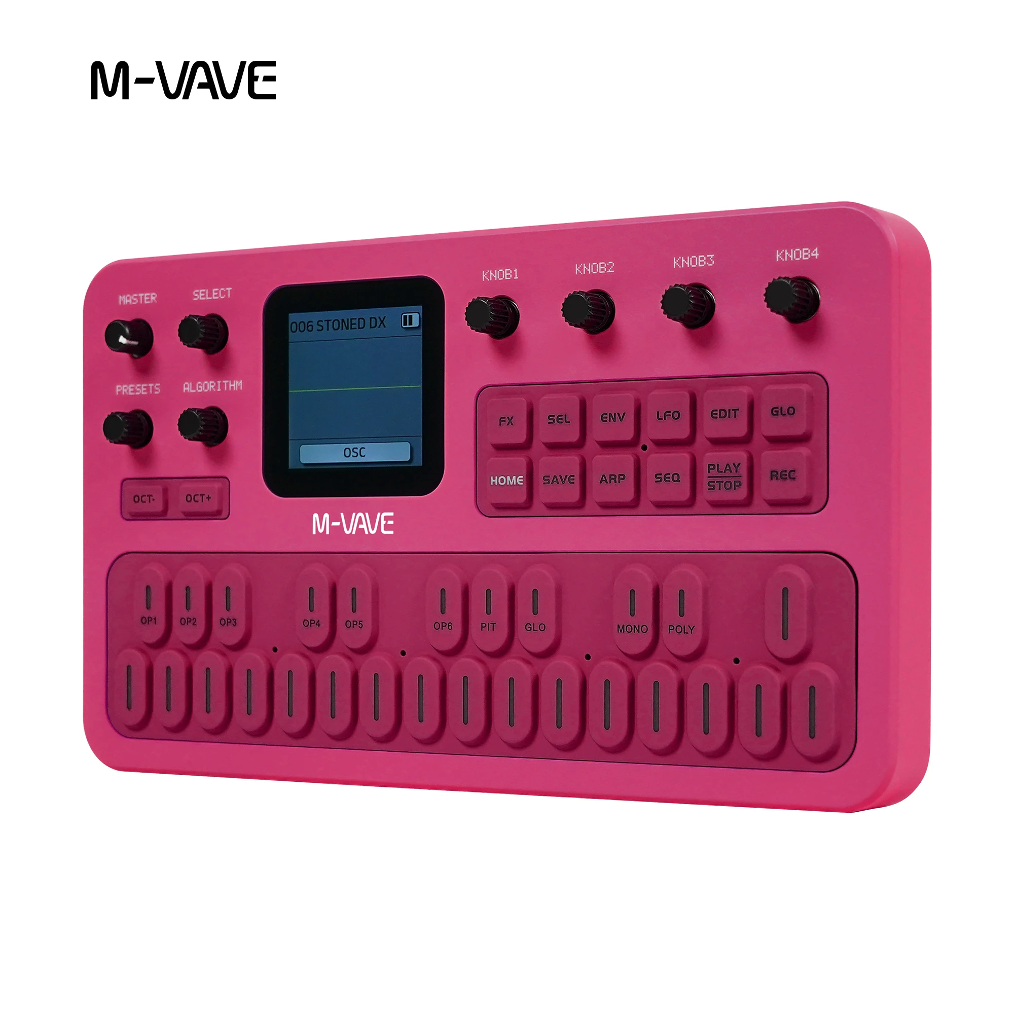 M-Vave Fm-1 Portable Fm Synthesizer Effect Pedal 12h Battery 6-Operator 32-Algorithm 128 Presets Bluetooth Midi Built-In Speaker