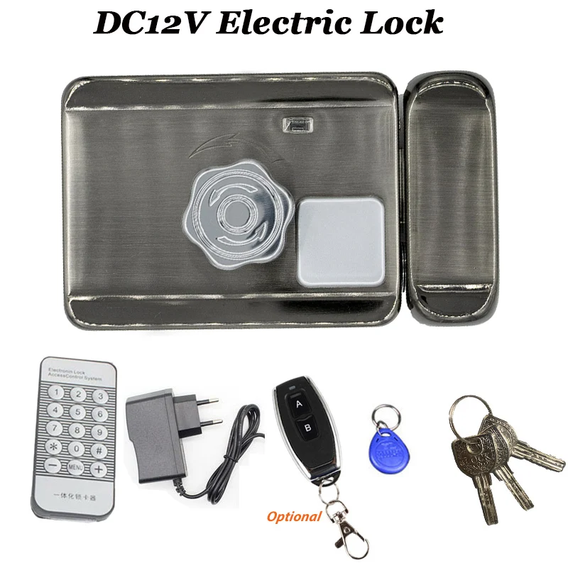 

Remote Battery Included Electric Lock 12V Remote Control Electronic Lock for Swing Door Intercom Compatible