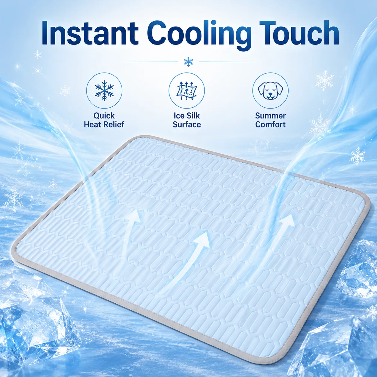 Ice Silk Cooling Pet Mat Summer Dog Cat Cooling Pad Breathable Soft Sleeping Blanket Anti-Heat Pet Bed Cushion for Small Medium - view 2