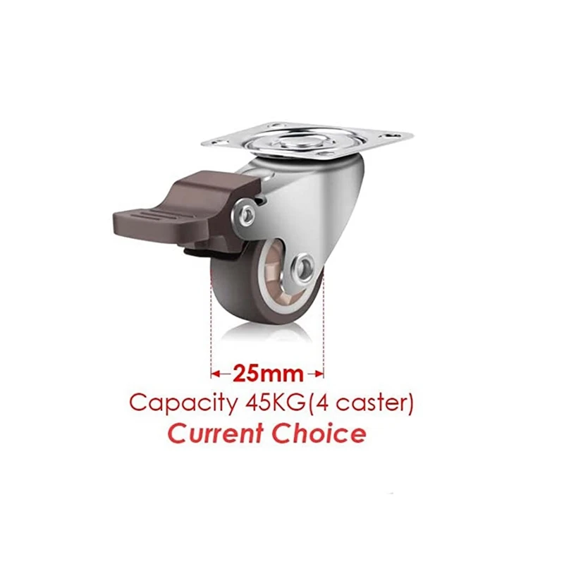 ABRE-Furniture Castors Small,360 Degree Swivel Castors Heavy Duty Load Capacity Silent Solid Rubber Castors Set Of 4