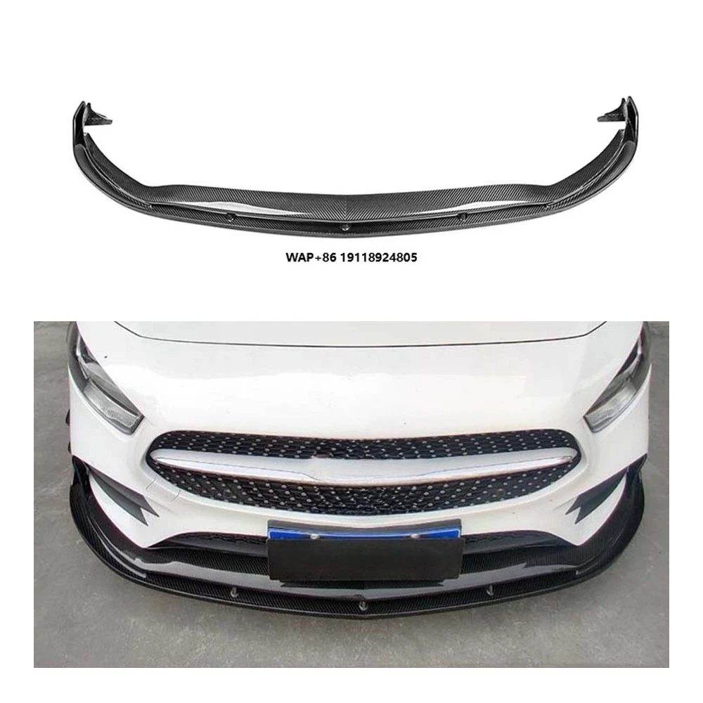 

For Benz W177 Class Sport A35 Hatchback Sedan Body Kit W177 Dry Carbon Fiber Front Bumper Lip Spoiler Splitter New