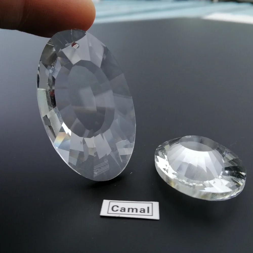 

Camal 2PCS 38mm/50mm Nest Shaped Clear Crystal Glass Prisms Pendant Drop SunCatcher Lamp Lighting Chandelier Part Hanging Decor