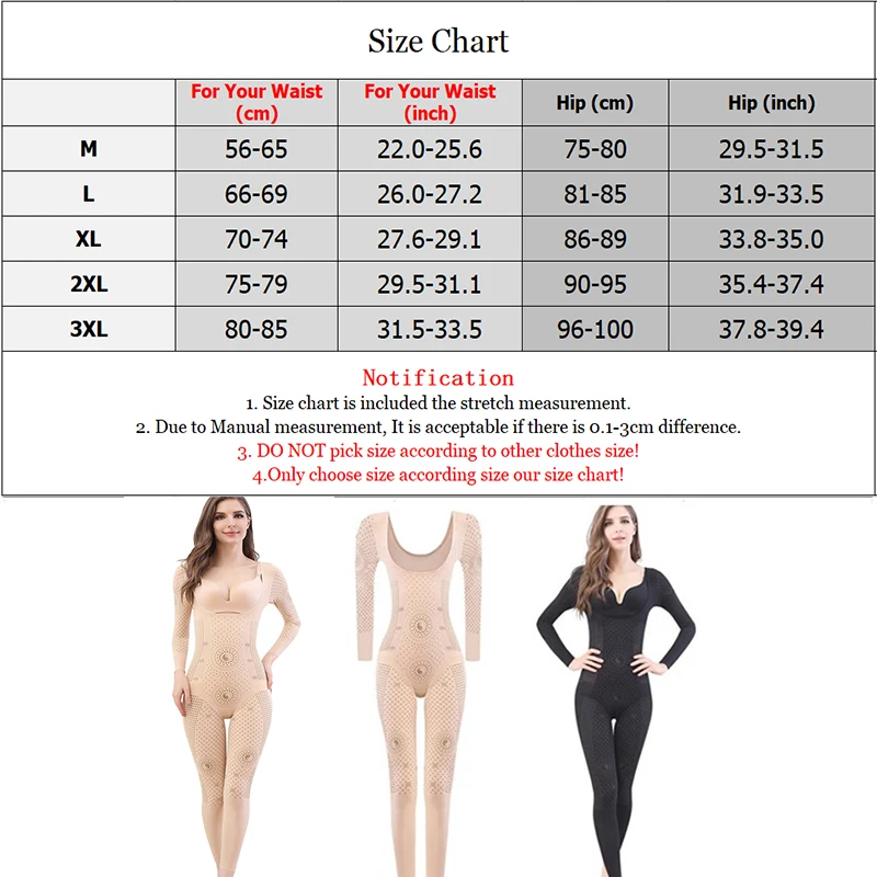 Long Sleeve Full Body Shapewear Bodysuit Waist Trainer Control Tummy Slim Arm Leggings Women Weight Loss Corrective Shaper