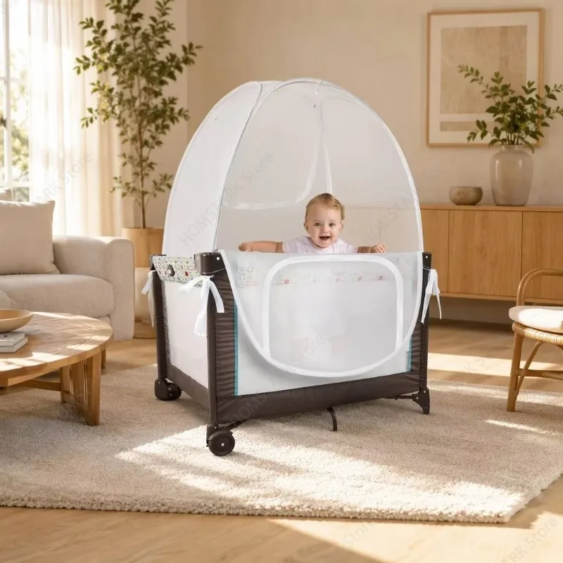 Foldable Baby Crib Mosquito Net Canopy, Breathable Insect‑Proof Cover for Nursery Room and Travel Use