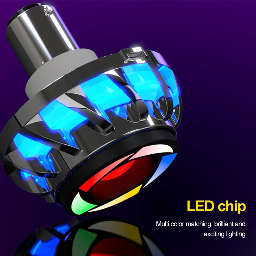 

Motorcycle Headlight Angel Eye LED RGB Flashing Brake Tail Rear Motorbike Light Universal Warning Lamp Motos Accessories
