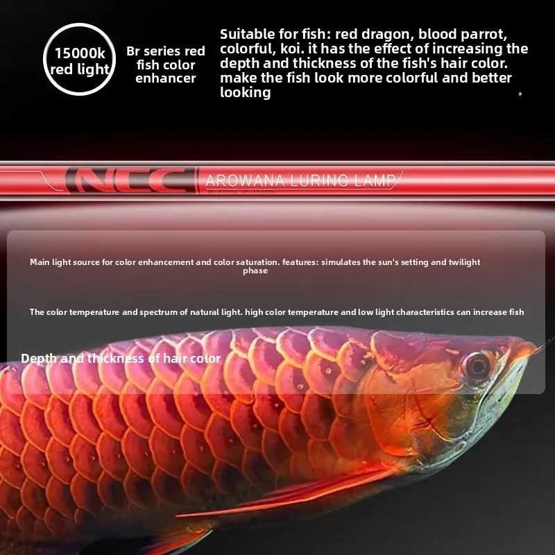 

LED Submersible Aquarium Light T8 Brightening Color Lamp Tube 15000K 6700K for Glass Fish Tank Arowana 98cm-158cm