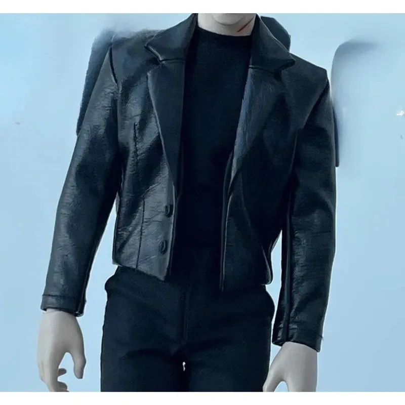 Nieuwe Collectie 1/6 Schaal Mannelijke Soldaat Mode Trendy Zwart Lederen Jas Tops Geen Lichaam voor Gebruikelijke 12 inch Slim Body Action Collectable