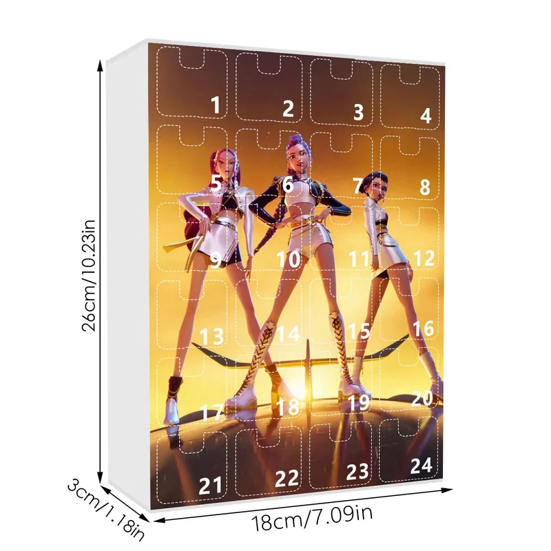 Nuevos cazadores KPOP, calendario de cuenta regresiva de Navidad, caja ciega, mochila de tendencia, llavero de coche, juguetes colgantes acrílicos para amigos