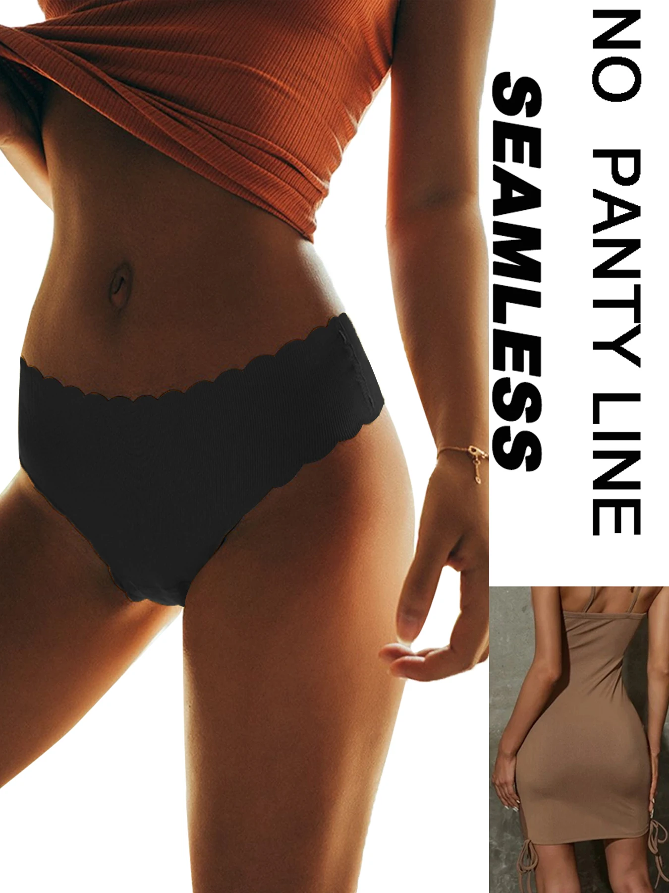 5Pcs Black Seamless Panties for Women Thongs for Women No Show Thong Sexy Panties Underwear women sexy underwear Panty String