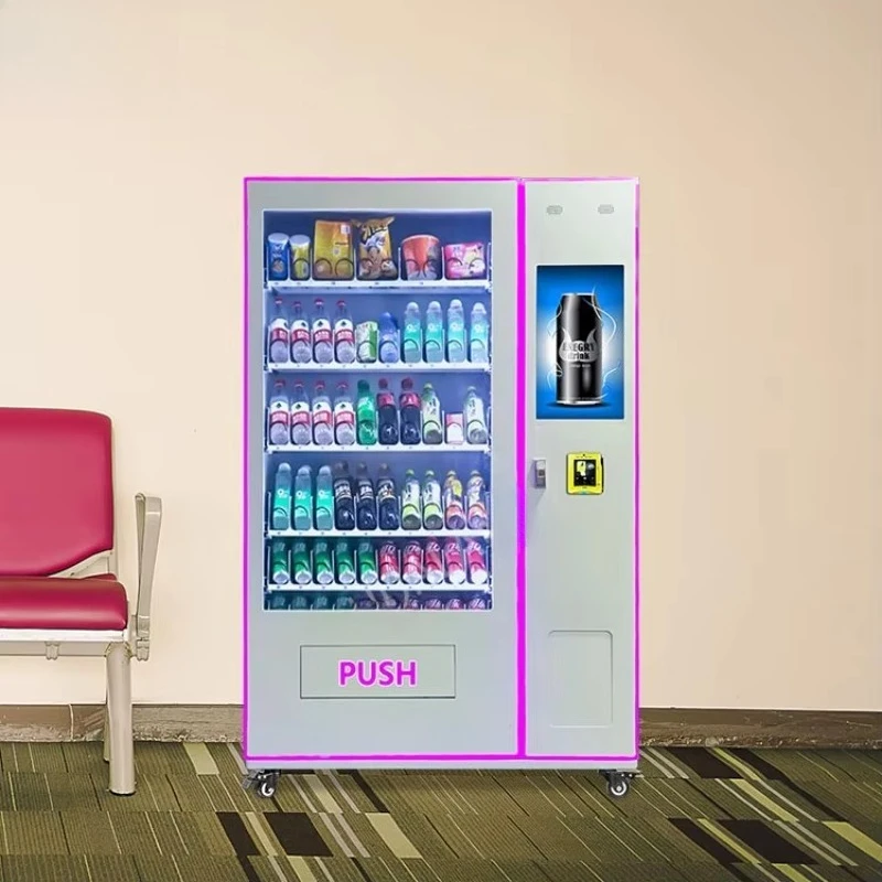 FOODLINE Customized 24 Hours Self-Service Mixed Drinks Vending Machine Coin&Bill&Credit Card Operated Vending Machine