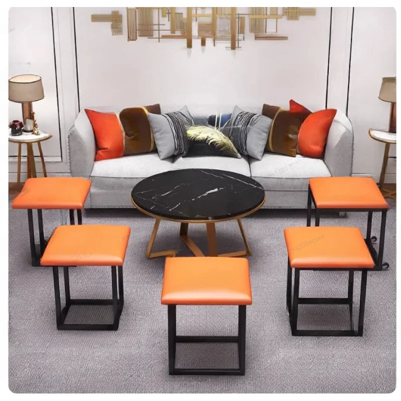 -For Saving Design Furniture Modern Apartment Upcycle Home Decor Smart Cube 5 In 1 Folding Metal Ottoman Stool With Wheels^