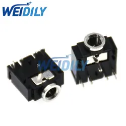 Conector de Audio estéreo, 10 piezas, 3,5mm, PCB, 5 pines, 3F07