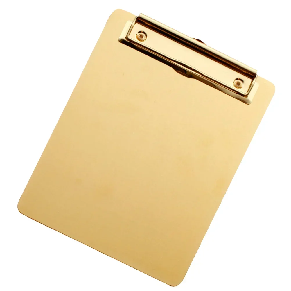 Writing Stainless Home Holder Organizer Pad Memo Office Gold Paper Board Golden File for Clipboard Steel