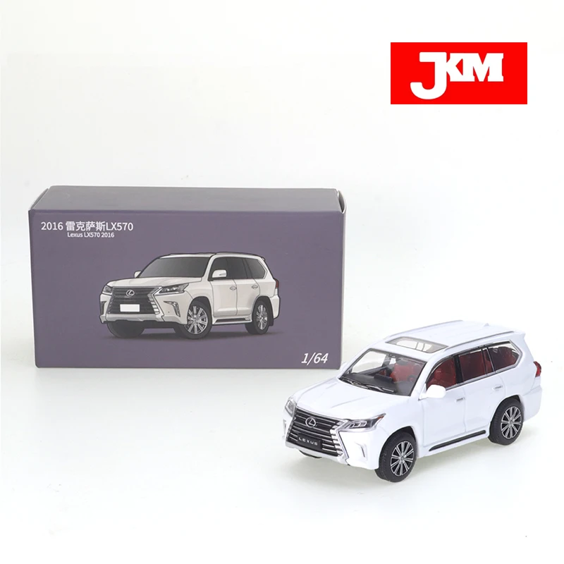 JKM 1/64 Lexus 570 Iron Bottom Rubber Tire Car Alloy Toys Motor Vehicle Diecast Metal Model Kids Xmas Gift Toys for Boys