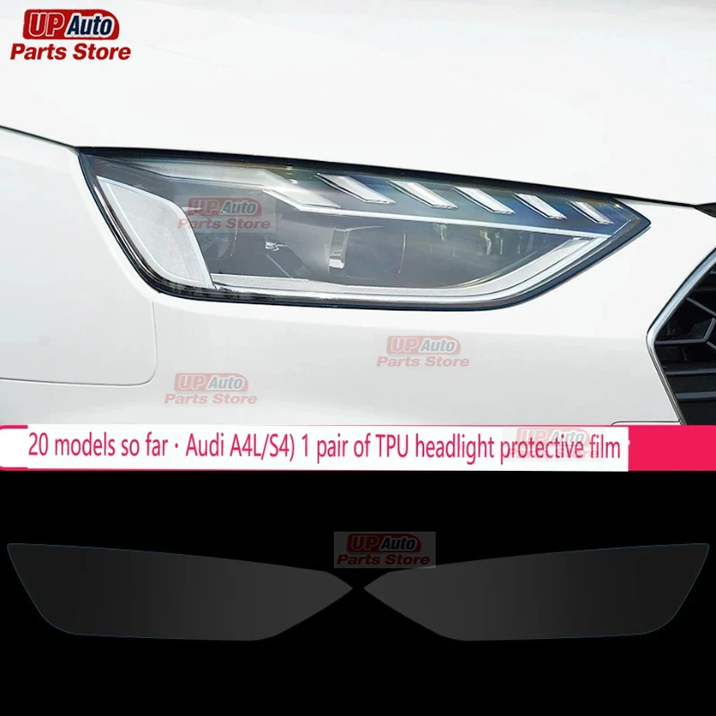 

2 Pcs Car Headlight Protective Film Headlamp Restoration Transparent Black TPU Sticker for Audi A4L S4 2013-2016 Accessories