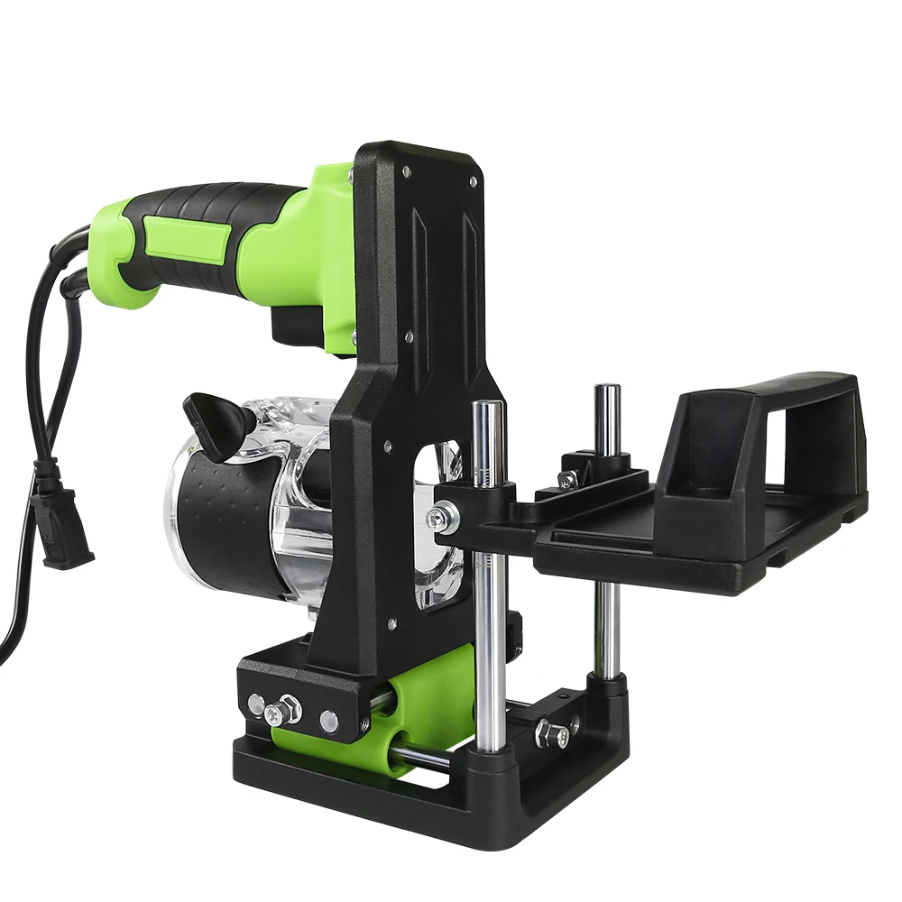 Allsome 2 in 1 Wood Trimming Machine Bracket Woodworking Slotting Machine Bracket Aluminum Alloy Wood Trimmer Router Support