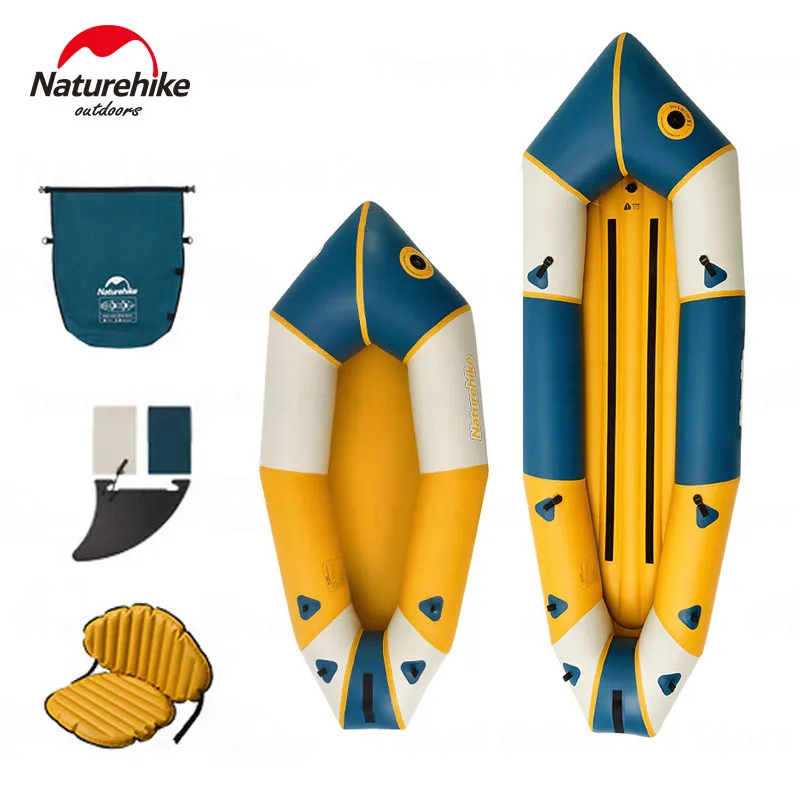 

Naturehike 2023NEW LOUD Inflatable Kayak Water Sports 1-2Persons 210D Nylon Fishing Boat Portable Folding Water Assault Boat