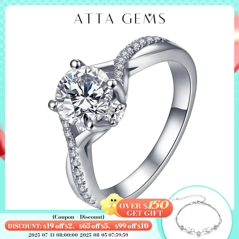 

925 Sterling Silver Ring 1ct Classic Style D Color Moissanite Diamond Ring Wedding Party Anniversary Ring For Women Fine Jewelry