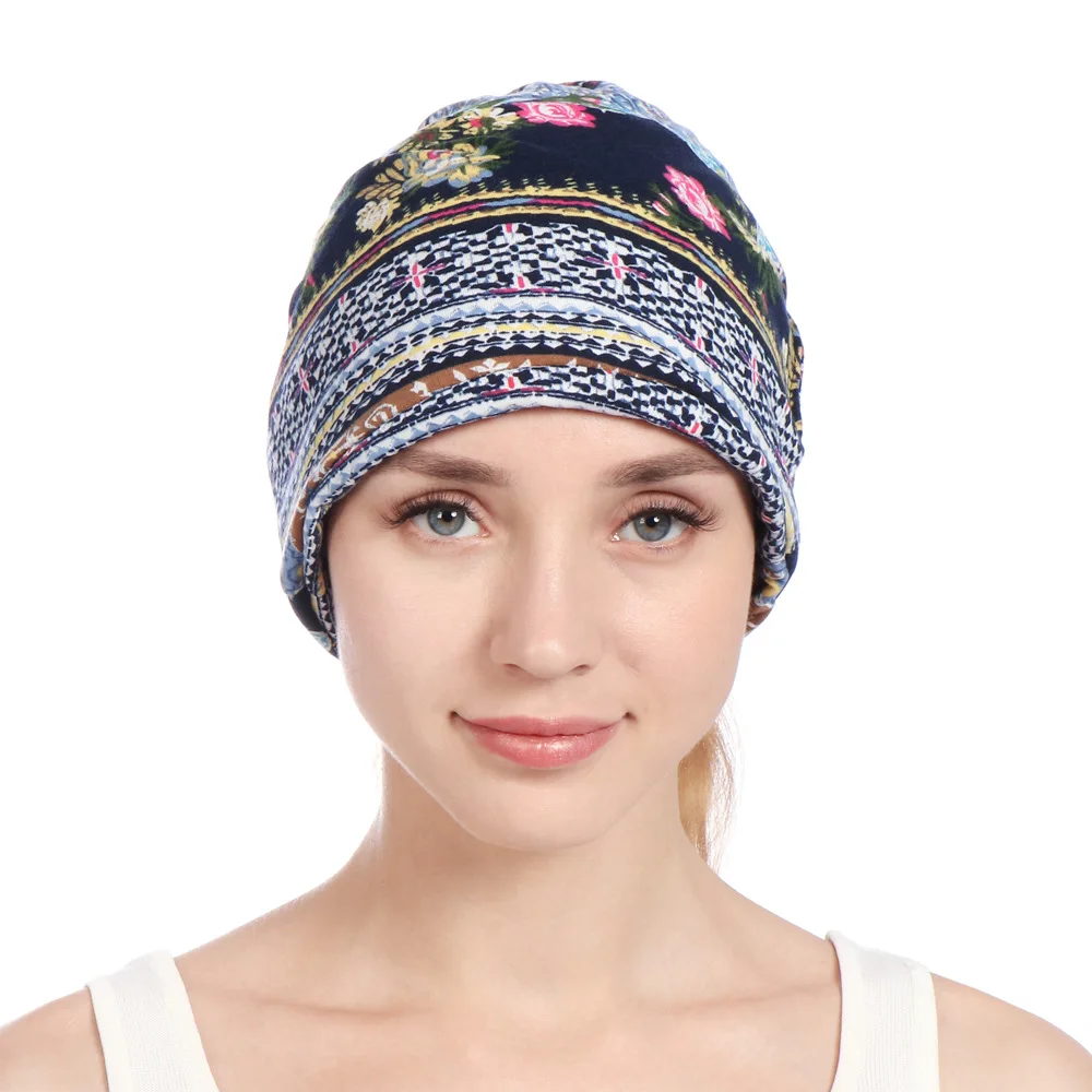 Boho Beanie Hat Stretch Sleep Turban Hats Cancer Headwear Cap