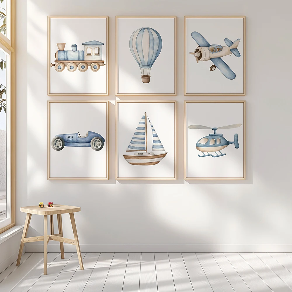 Baby Nursery Prints - 6pcs Vehicle Art Prints Poster Nursery
