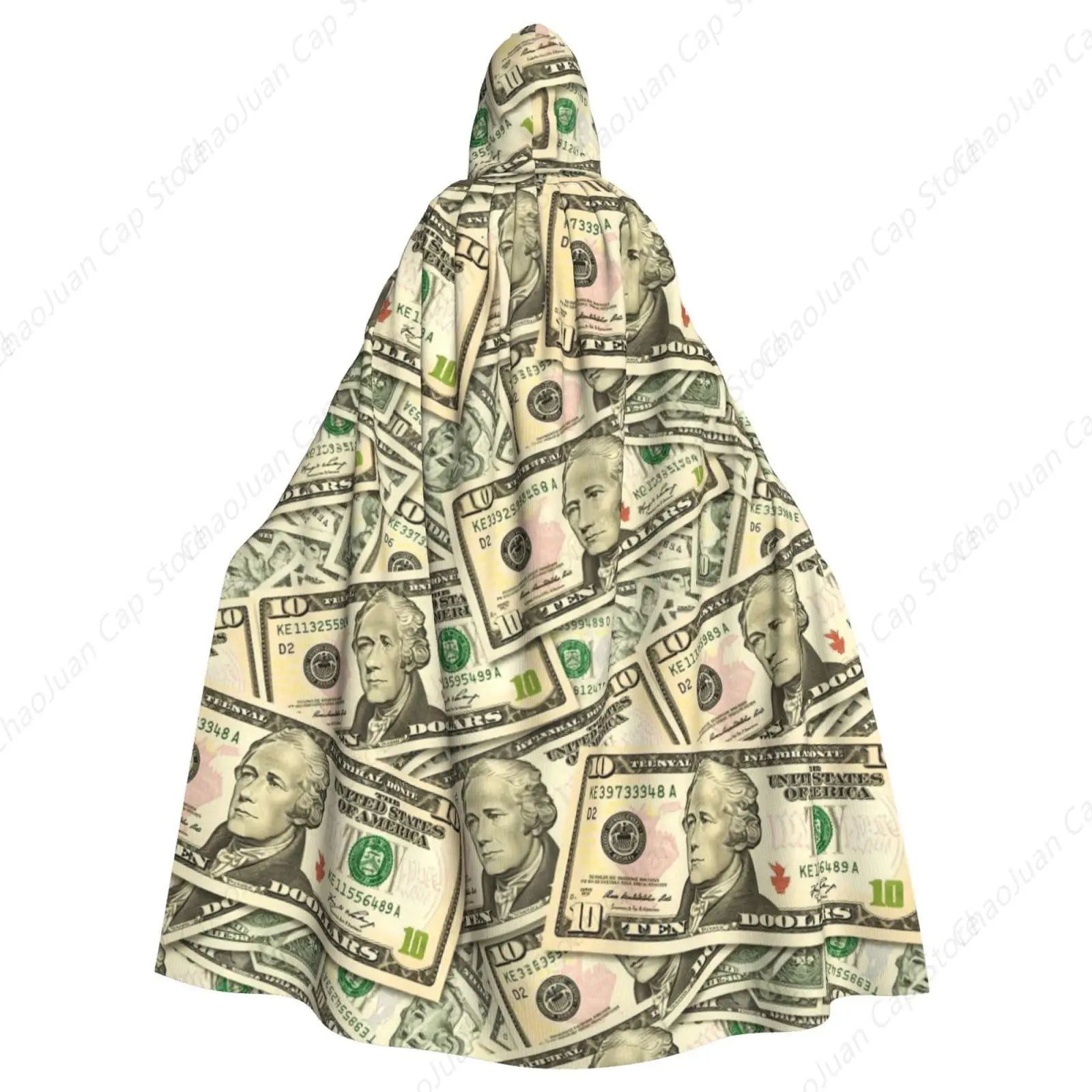 

Костюм накидки волшебника, совместимая с нами, деньги, американские доллары Билла для женщин и мужчин, халат, плащ с капюшоном, косплей