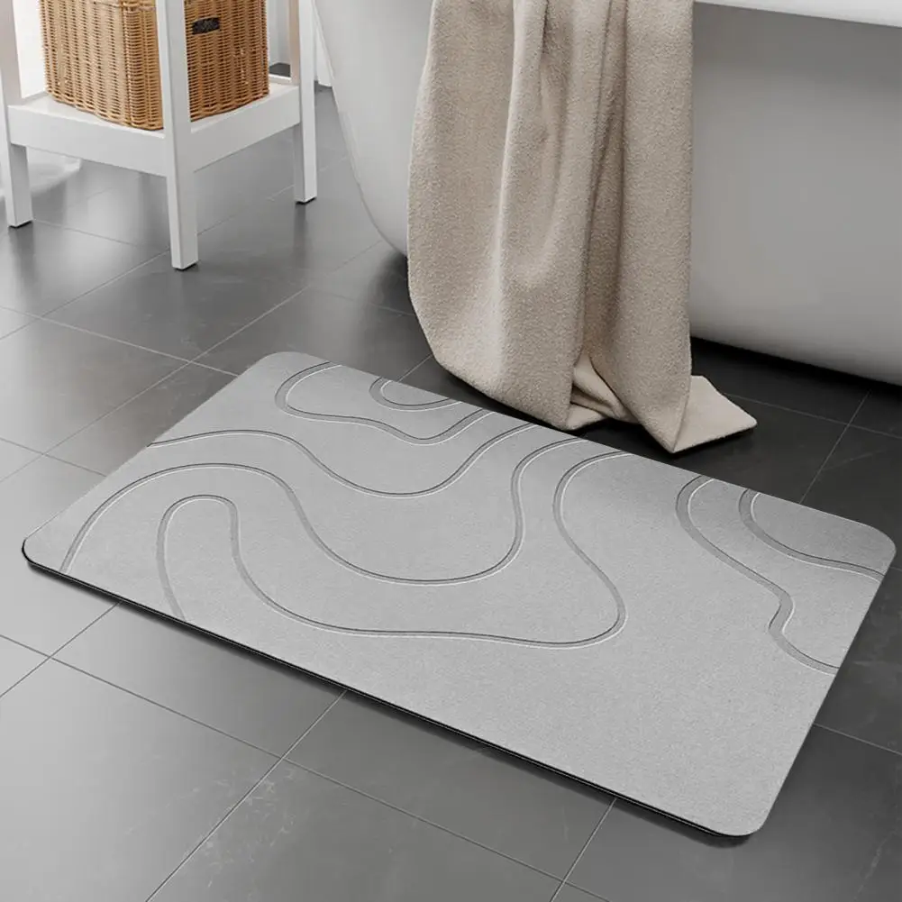 Stain-resistant Diatomaceous Earth Mat Quick-drying Diatom Mud Bathroom Floor Mat with Anti-slip Bottom Bath Shower for Home