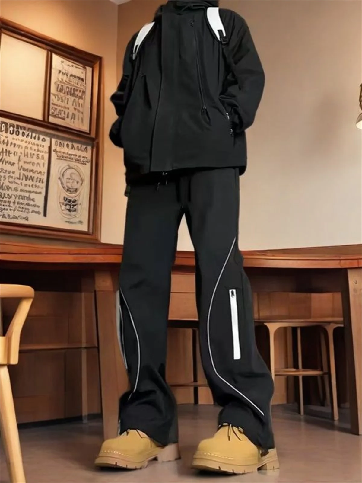 Plus Size Summer 2025 New Men's Thin Solid Color Drawstring Work Pants Fashion Loose And Versatile Straight Casual Pants ﻿