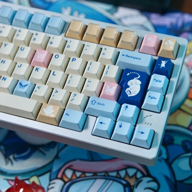 

Alice Theme Cute Keycap Custom Cherry Profile PBT Artisan Keycaps Cross Shaft Mechanical Keyboard Accessories Point Key Caps