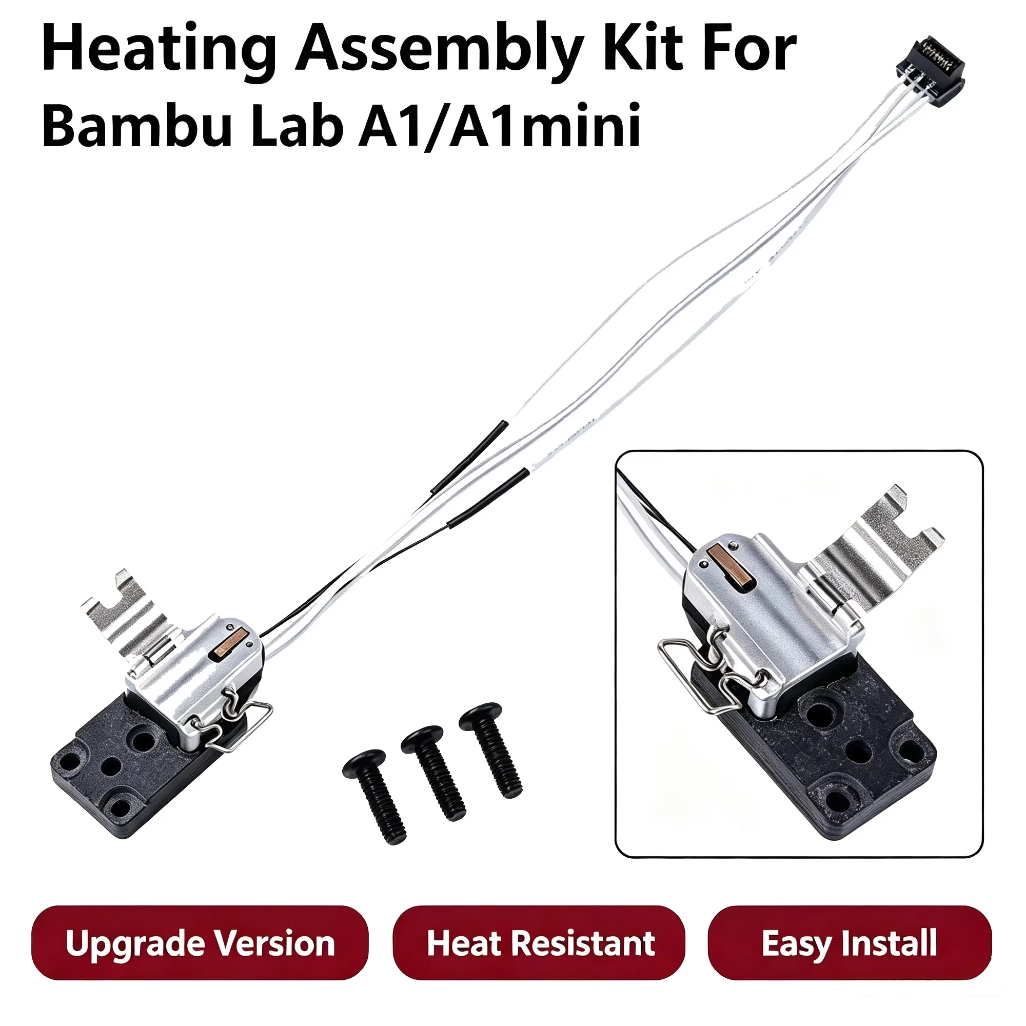 Heating Assembly Kit For Bambu Lab A1/A1mini Hotend Mounting Heating Assembly for Bamboo A1 Mini Hotend 3D Printer Parts for 3D.