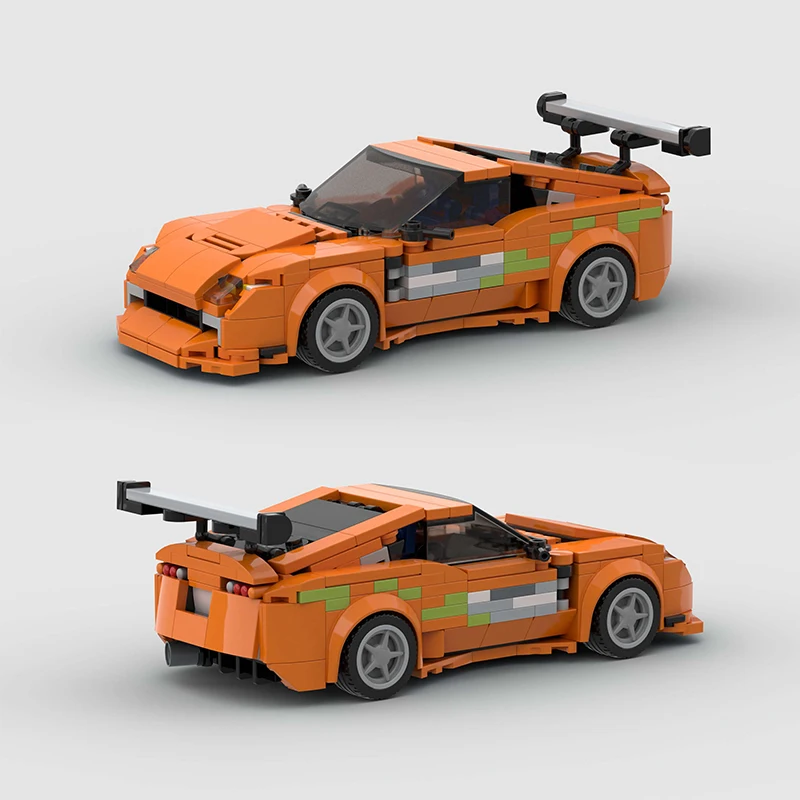 MOC Fast & Furious MK4 Supra Racing Car City Speed Champions Building Blocks Set Kids Toy Boys Supercar Racers Vehicle Technique