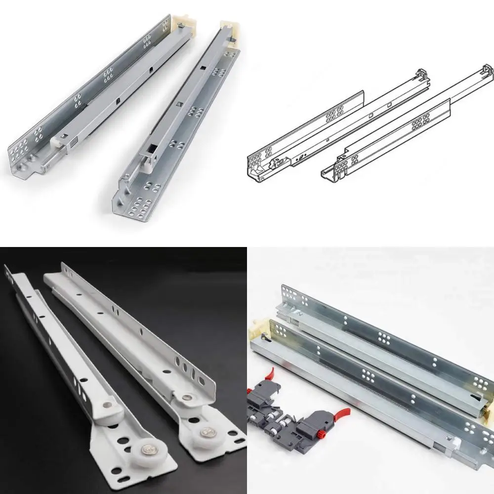 

Подвижные направляющие Soft Close с полным выдвижением для выдвижных ящиков 21 дюйм, скрытый монтаж, комплект из 3 пар