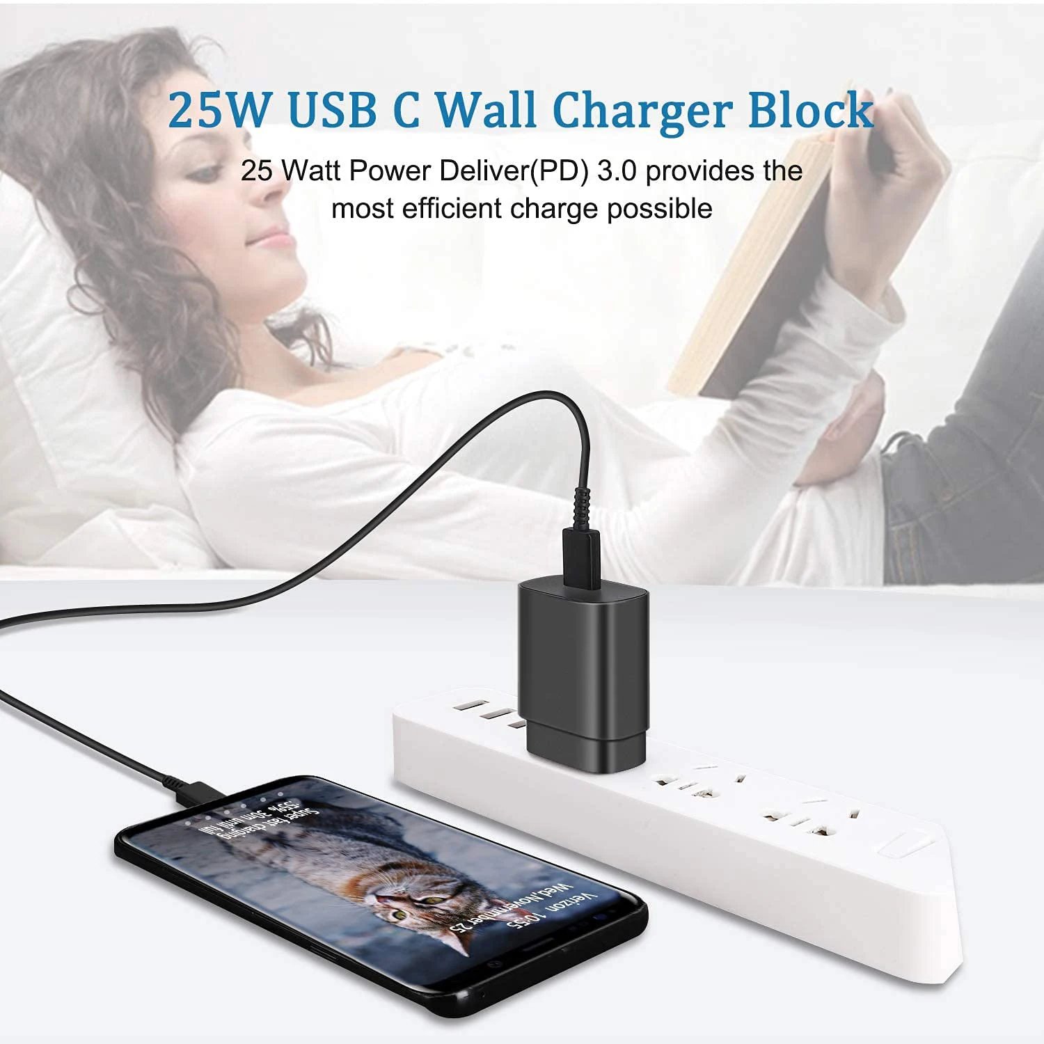 25W Samsung-Ladegerät, USB-Typ-C, Super-Schnellladewandadapter für Galaxy S24 S23 FE S22 5G A55 A54 A53 A34 A33 A73 Note10 – Detail 6