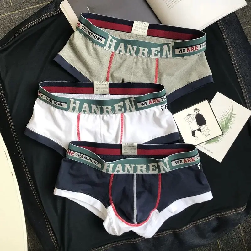 

Boxers Pure Cotton Comfortable and Breathable Youth Underwear Men's Boxers Trendy Personalized Sports Pants Sexy Comfortable