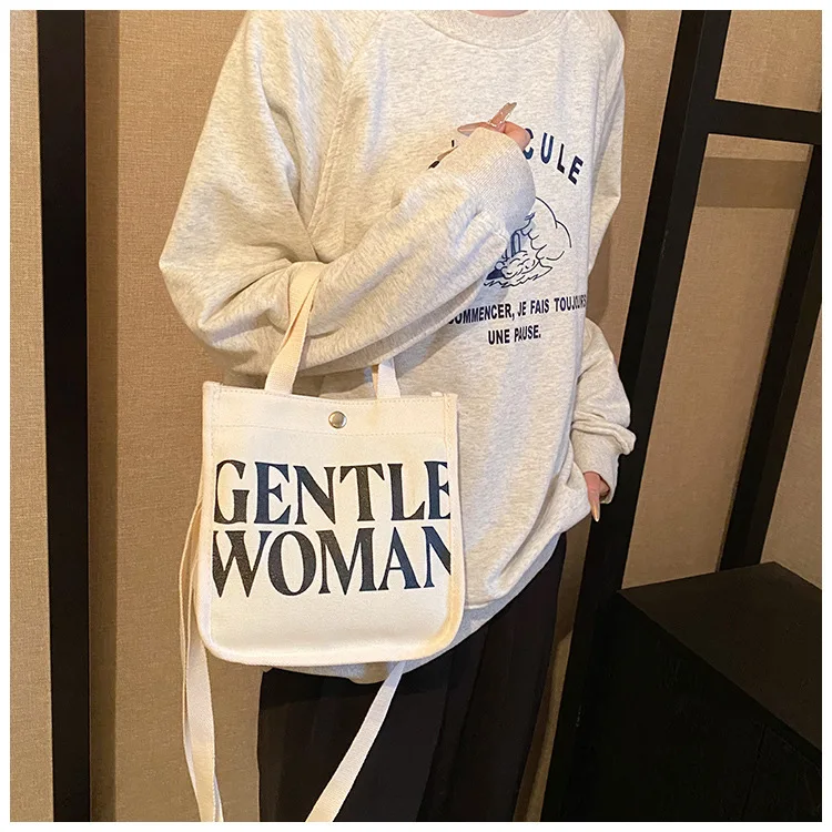 

Fall Fashion Canvas Tote Bag - Stylish Shoulder Bag for Women W/ Letter Print, Lunch Bag, Crossbody Purse, Casual Handbag