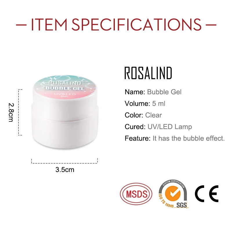 ROSALIND Bong Bóng Gel Móng Tay Ba Lan Trong Suốt Nở Hoa Tranh Gel Sơn Mài Dầu Bóng Top Căn Cứ Cho Móng Tay Thiết Kế Tự Làm Móng Nghệ Thuật