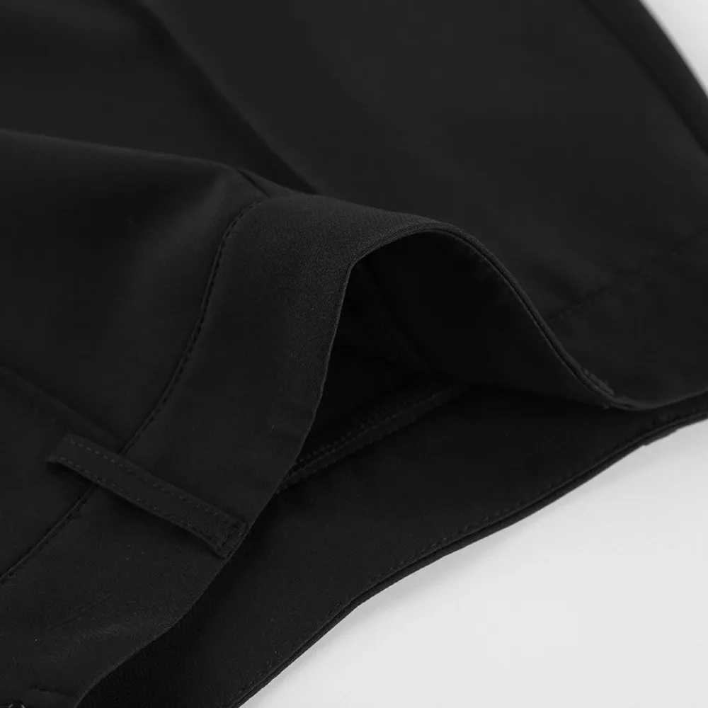 Black High Waist Blazer Short Pant Lace Splice Relax Fit Lace Trim Shorts Wrinkle Free Elegant Retro Design Shorts Daily Commute