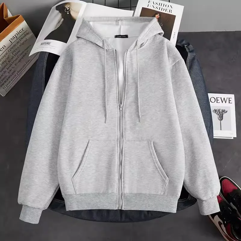 Sweat à capuche cardigan ouvert doublé Fce surdimensionné pour hommes, tenue décontractée, résistante, coupe ample, automne hiver, fermeture à glissière Faion...