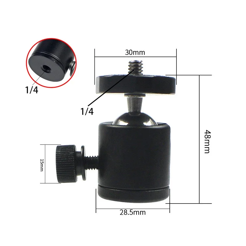 Strong Magnetic Suction Cup 1/4 inch Screw Ball Head Mount Base Adapter for DSLR Camera Tripod Monopod Camcorder Light Stand