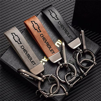 High Grade Leather Keychain With Car Logo Key Ring Accessories For Chevrolet Cruze Spark Captiva Suburban Camaro Malibu Silverad