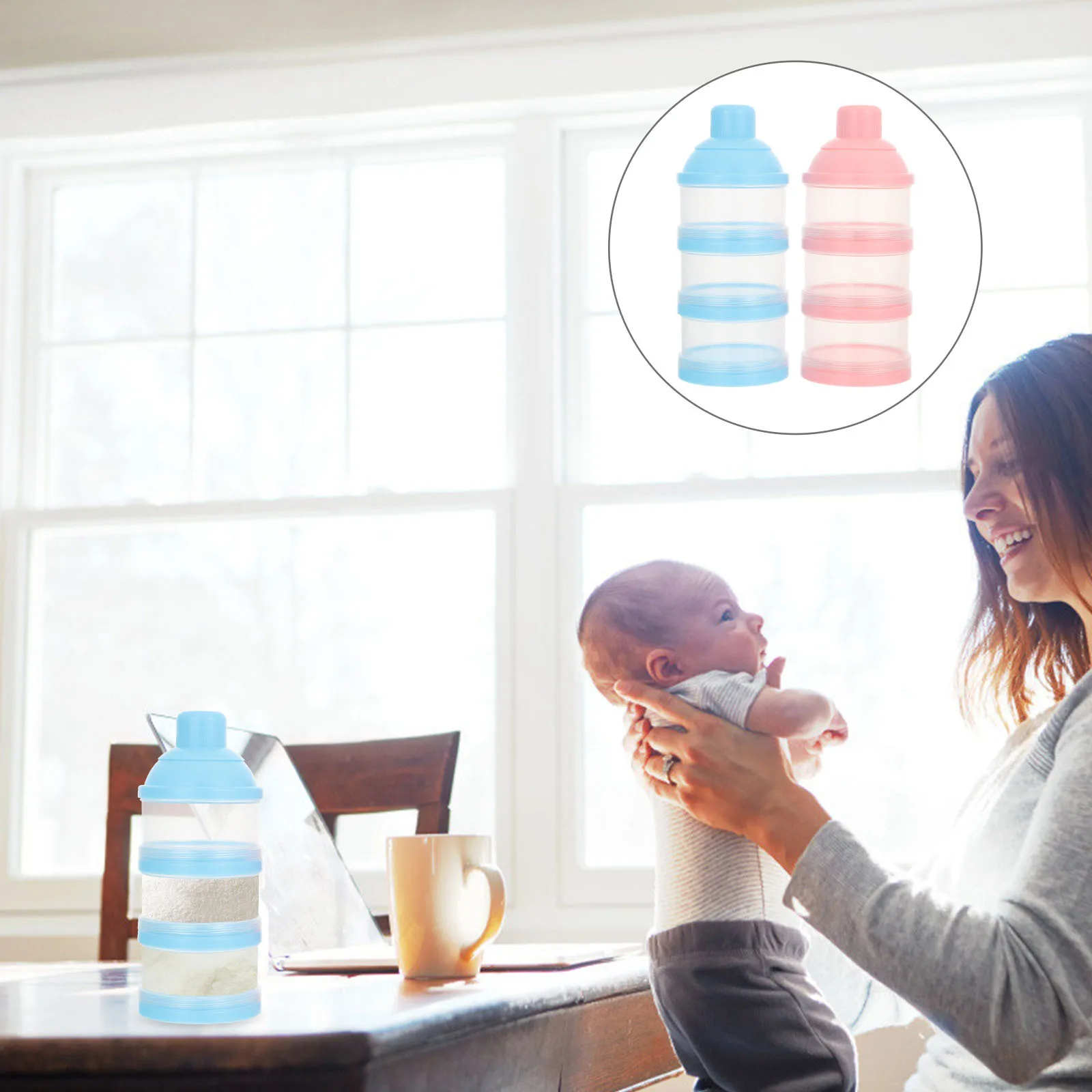 

2 шт. диспенсеры для детской смеси, 3-слойные контейнеры для сухого молока, штабелируемые контейнеры для хранения закусок, АБС-материал для путешествий, домашнего использования